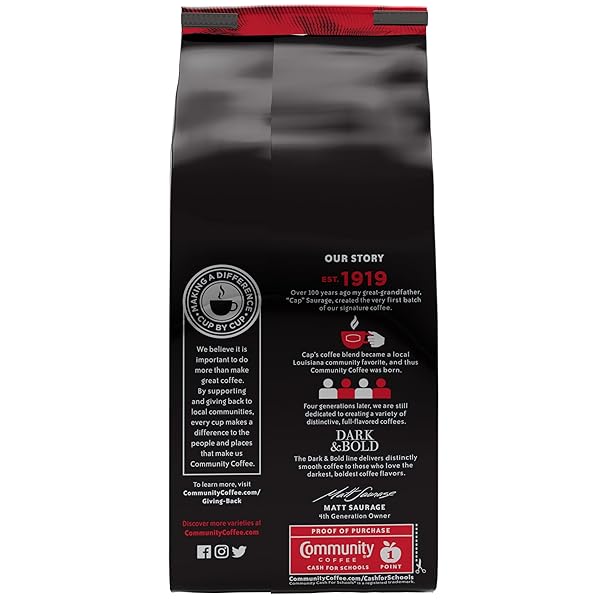COMMUNITY COFFEE DARK & BOLD ESPRESSO BLEND, DARK ROAST WHOLE BEAN COFFEE, 11 OUNCE BAG (PACK OF 1)