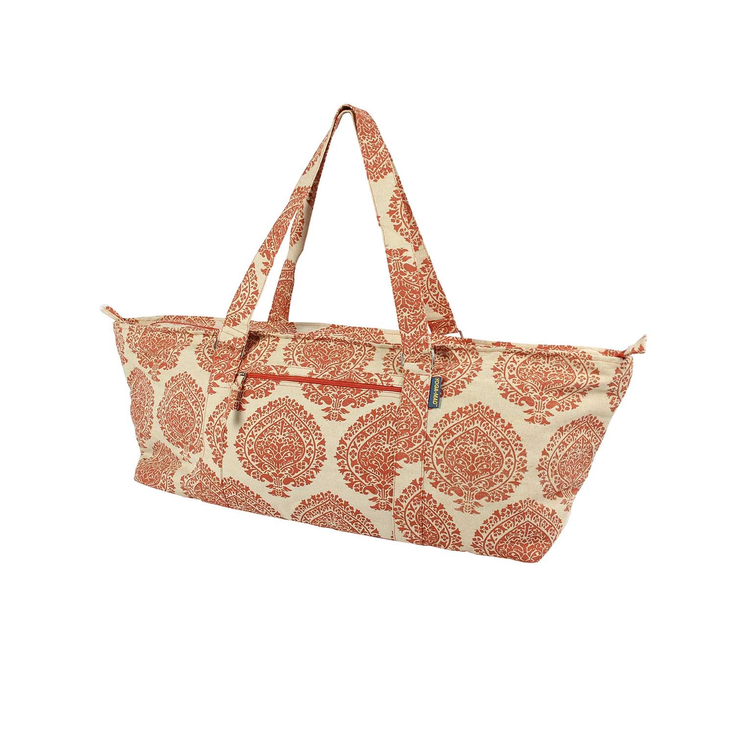 Yoga-Mad Large Yoga Mat Bag | Full Zip Yoga Bag | Unisex Carrier | Stores Mat and Accessories | Suitable for Pilates, Yoga, Gym, Fits Most Mat Sizes (Orange)