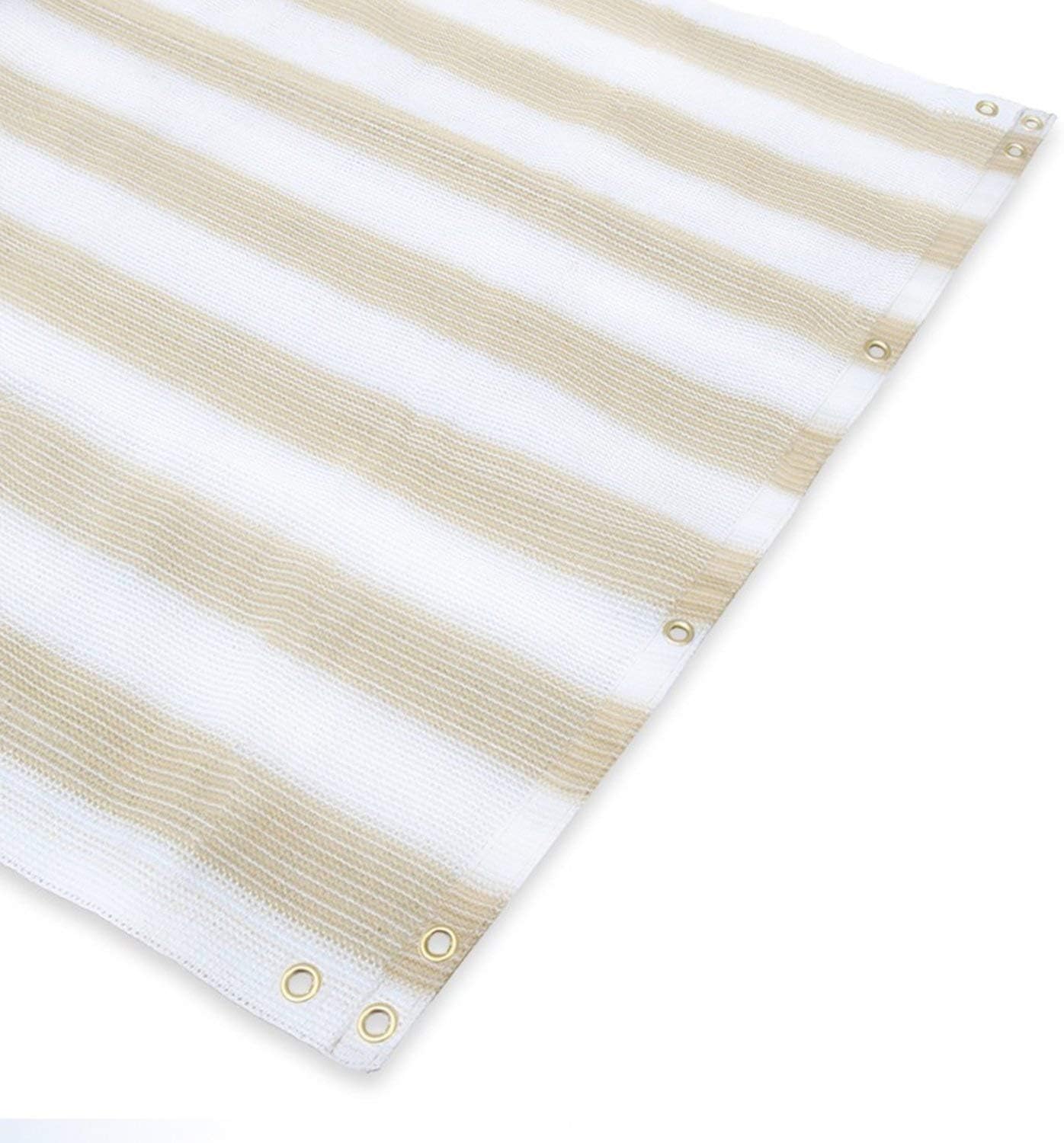 Coarbor Privacy Fence Screen Mesh for Balcony Porch Verandah Deck Terrace Patio Backyard Railing 160GSM Up to 90% Blockage 3'x30' Beige and White Strips