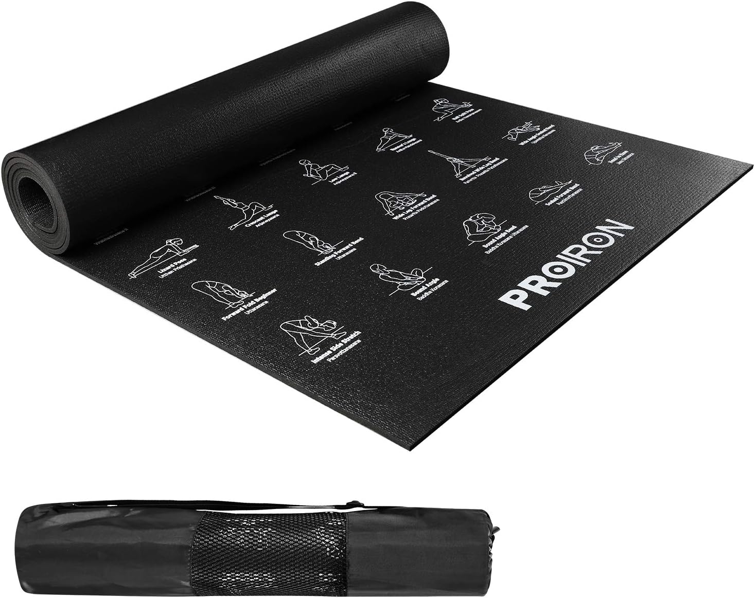 PROIRON Yoga Mat with Illustrated Poses, NonSlip Exercise Mat with