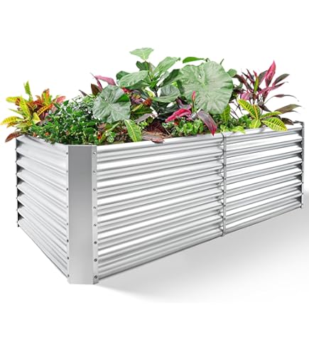 TwentyNext Lot De 2 Jardinières Surélevées Galvanisées Pour