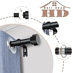 HEI! DEAR 2 Pack Black Curtain Rods 48 to 84