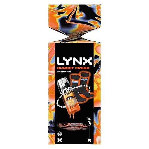 Lynx Sunset Fresh Body Spray & Socks Cracker Gift Set with our latest body spray deodorant scent perfect for any occasion 1 piece