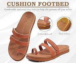 KuaiLu Womens Slides Sandals With Arch Support