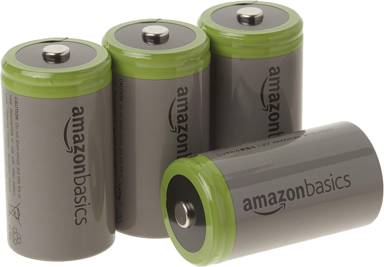 Basics D Cell Rechargeable Batteries (10000mAh Ni-MH) - Pack of 4: Electronics