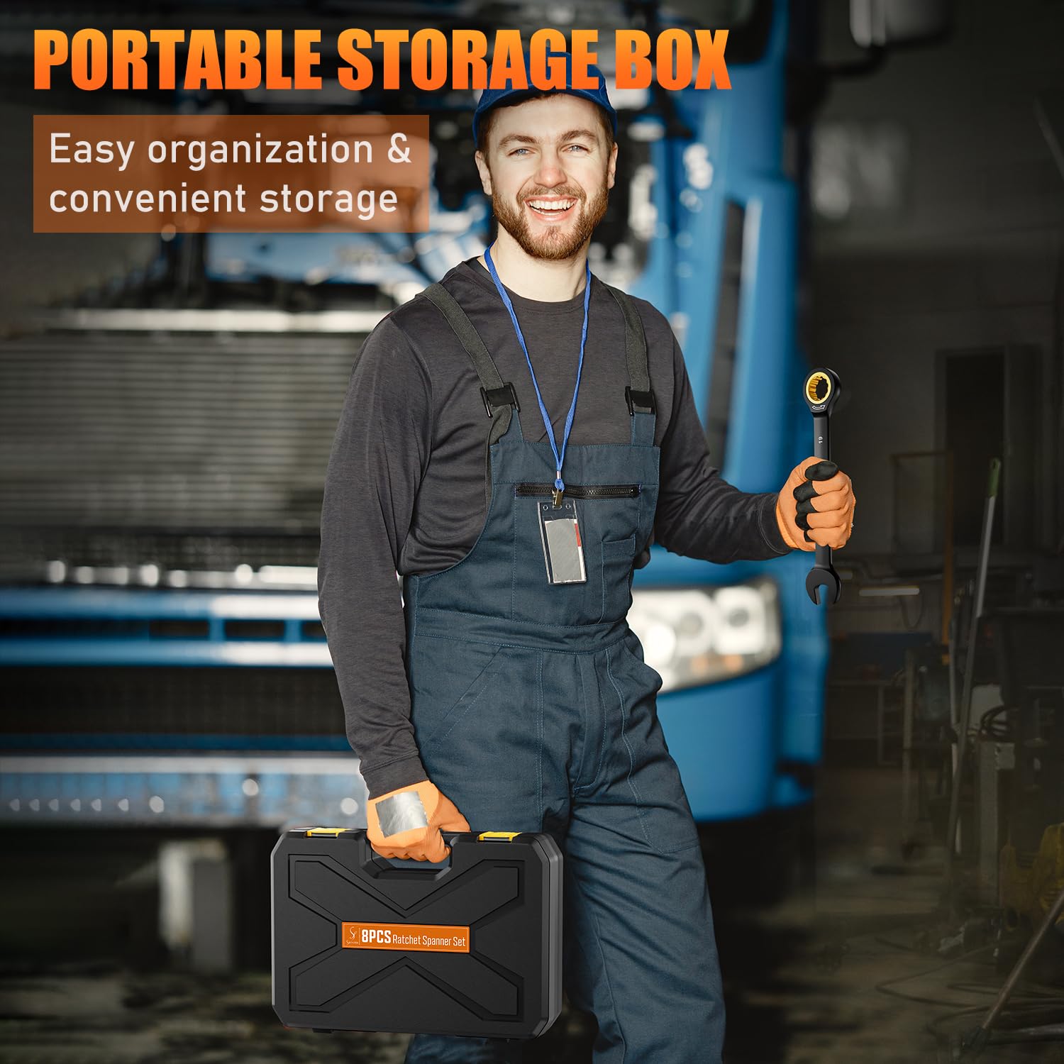 ss shovan 8TLG Ratschenschlüssel Set 8-19 mm, Ringmaulschlüssel Maulschlüssel Set mit 72 Zähne, Cr-V mit Aufbewahrungsbox, Metrisch Größe 8, 10, 12, 13, 14, 15, 17, 19mm 6