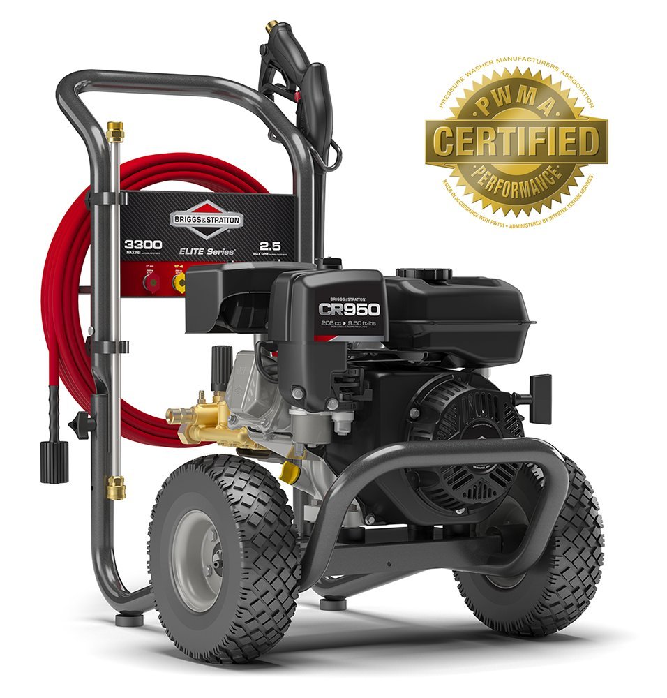Briggs & Stratton Gas Pressure Washer 3300 PSI 2.5 GPM with 30' EASYFlex  High-Pressure Hose, 5 Nozzles & Detergent Injection