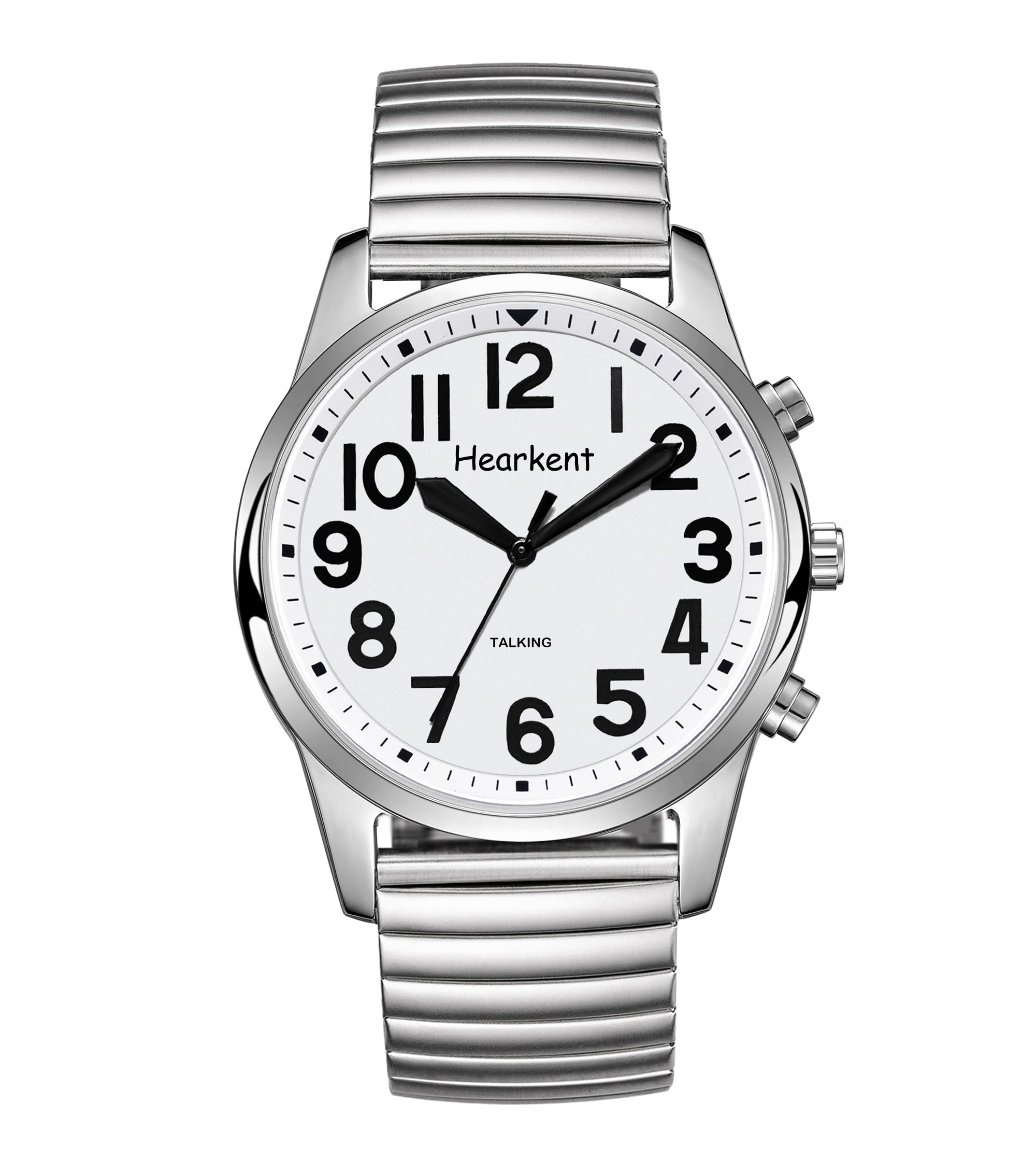Photo 1 of Hearkent Spanish Talking Watch, Senior/Blind/Visually Impaired Wrist Watch with Large Numbers, Men,Silver