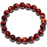 Wizock Gem Semi Precious Gemstone Beaded Bracelets Spiritual Crystals Unisex Stretch Bracelets for Women and Men 10mm Round Beads