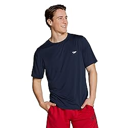 Speedo Men's Uv Swim Shirt Basic Easy Short Sleeve