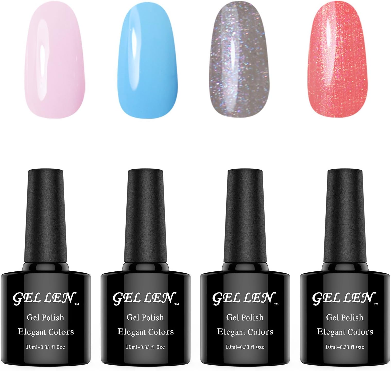 Gellen 4pcs Gel Nail Polish UV Soak Off Gel Varnish Brand Gel Kit Sets 10ml each bottle