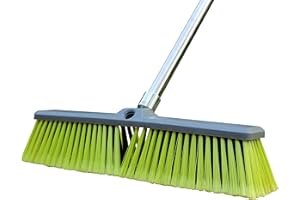 PHYEX 18” Push Broom with Long Handle, Multi-Surface Floor Scrub Brush for Cleaning Deck, Patio, Garage, Driveway