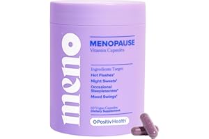 O Positiv MENO Vitamins for Menopause - Hormone-Free Menopause Supplement for Women - Black Cohosh & Ashwagandha KSM-66 - Helps Relieve Hot Flashes, Night Sweats, Mood Swings - 30 Servings (Pack of 1)