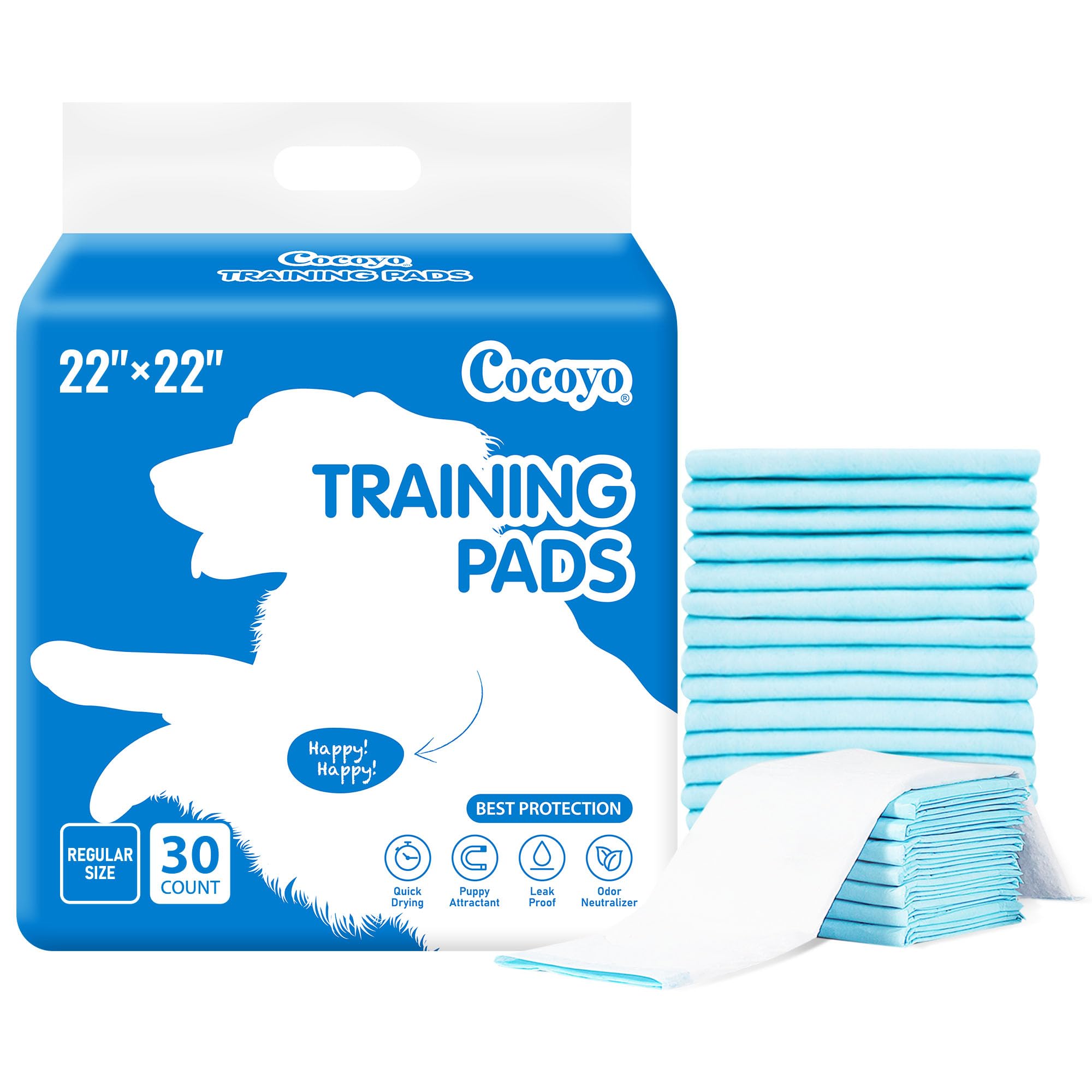 COCOYO Best Value Training Pads for Dogs,5 Layers Super Absorbent Puppy Pads-Dog and Puppy Training Pads 30 Packs, |Dog Pee Pads|Disposable Puppy Pee Pads