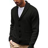 PJ PAUL JONES Mens Shawl Collar Cardigan Sweaters Knit Textured Sweater Button Down Cardigans