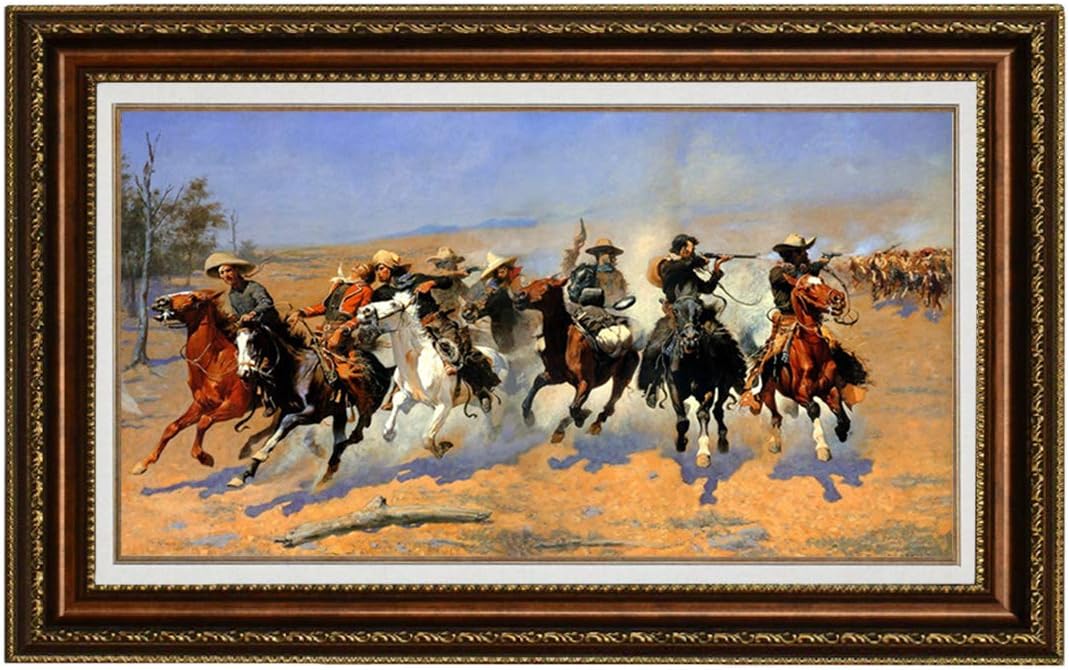 Eliteart-A Dash for The Timber A Dash for The Timber by Frederic Remington Oil Painting Reproduction Giclee Wall Art Canvas Prints-Framed