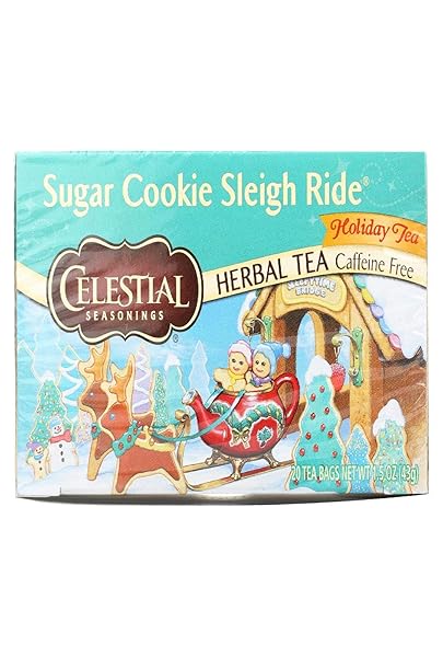 CELESTIAL SEASONINGS SUGAR COOKIE SLEIGH RIDE TEA BAGS – 20 COUNT (PACK OF 2)