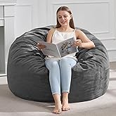 Hobestluk 3FT Bean Bag Chair Giant Bean Bag Chairs for Adults Large Bean Chairs with Removable Cover, Beanbag Chair with Filler, Adult Bean Bag Chairs for Living Room, Bedroom