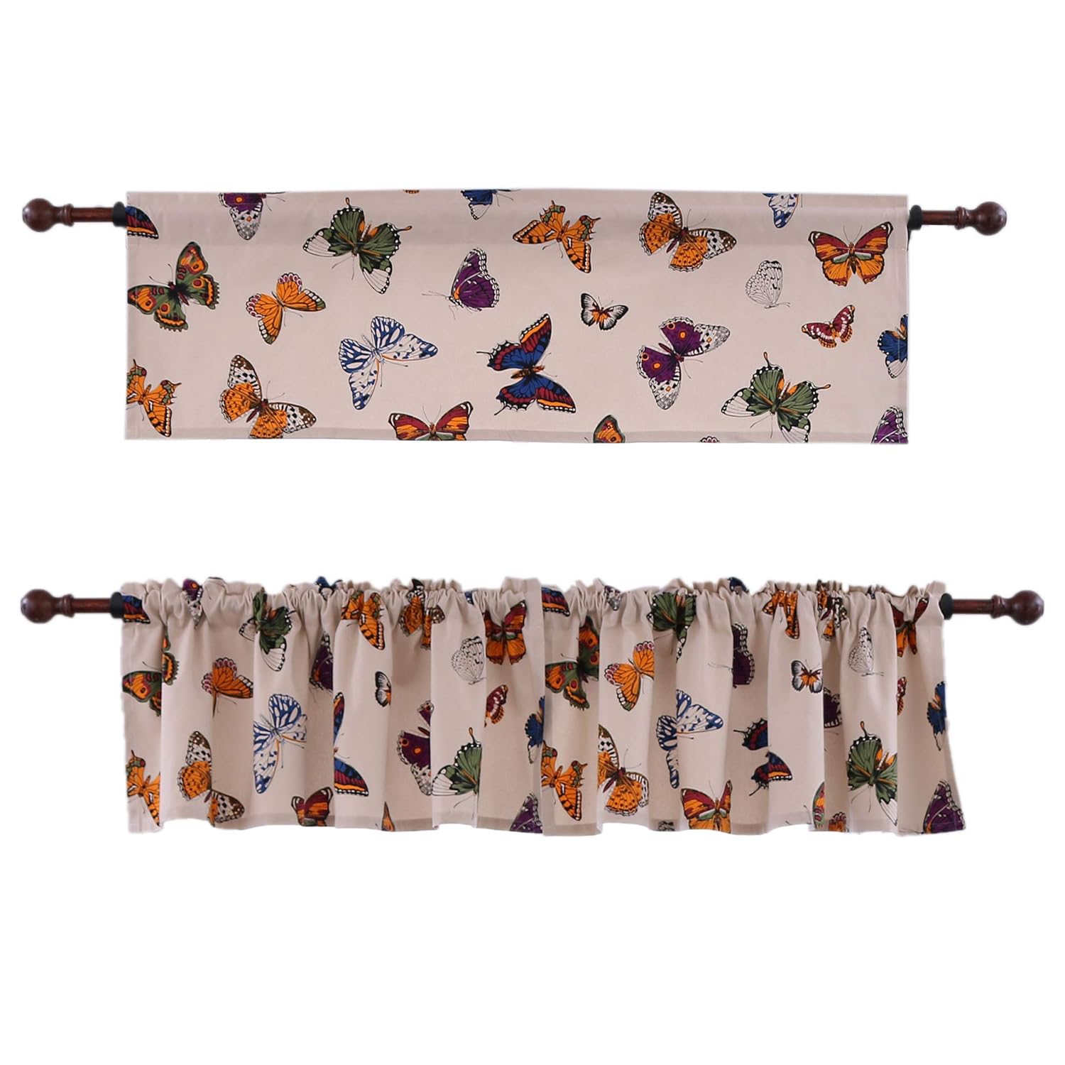 Amazon Com Wchuang Retro Butterflies Window Valance Curtains Cafe
