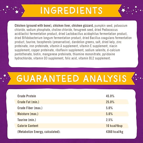 STELLA & CHEWY’S FREEZE-DRIED RAW CAT & KITTEN FOOD TOPPER – MAGICAL DINNER DUST – PREMIUM CAGE-FREE CHICKEN – GRAIN-FREE, PROTEIN-RICH – PERFECT FOR PICKY EATERS – 7 OZ