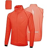 33,000ft Men's Cycling Jacket Long Sleeve, Waterproof Running Bike Vest Outerwear Reflective Windproof Sleeveless Jacket