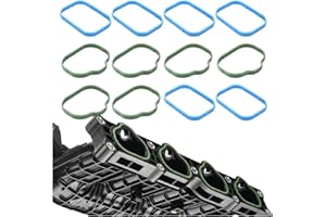 KITUREK 12PCS Intake Manifold Gaskets Lower & Upper Plenum Gasket Set, Replacement for Dodge Chrysler Ram 3.6L, Replaces #5184562AC 5184331AC MS97204 (Blue&Green)