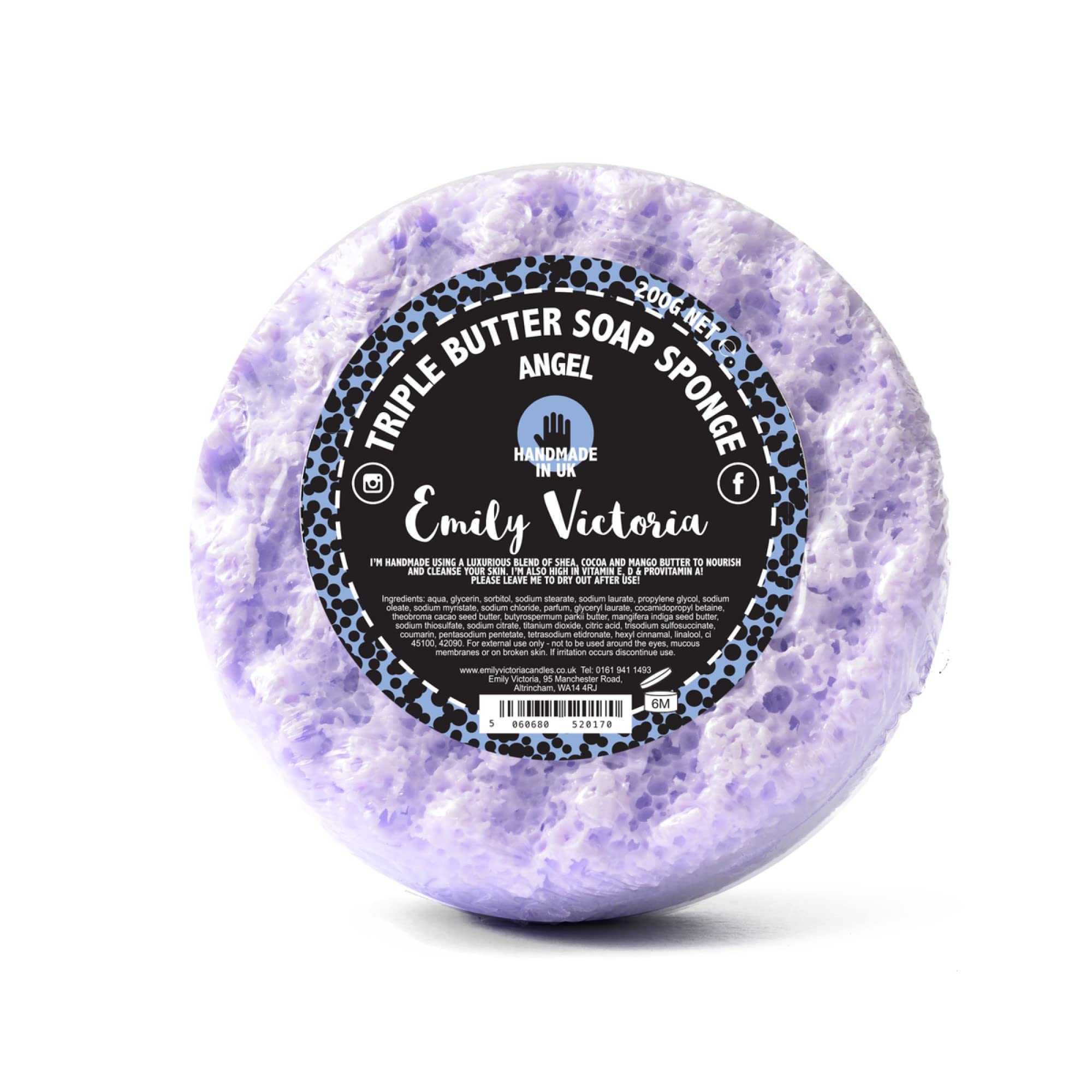 Emily Victoria Triple Butter Soap Sponge - Angel Sweet Oriental Scent 200g