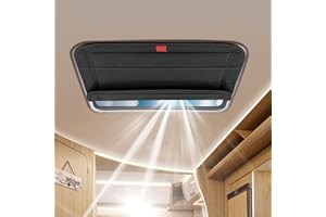 FUNOMO Magnetic RV Vent Cover - 16.25 x 16.25 Inch Foldable Magnet RV Blackout Window Shade Sun Cover with UV Protection and Waterproofing, Comes with Storage Bag (Black)
