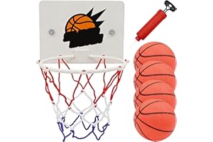 Mini Basketball Hoop – Suction Cup Indoor Game, No Drill Basketball Set | Perfect Kids Hoop for Boys, Girls | Active Play and