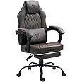 Vigosit Gaming Chair with Vintage Leather, Ergonomic Gaming Chairs for Adults with Massage Lumbar Support and Footrest, High Back Adjustable Comfortable Gaming Home Office Computer Chair (Brown)