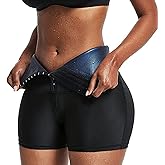 Meichoon Sauna Sweat Shorts for Women 3 Rows Hook & Eye Adjustment Shaping Leggings Compression Slimming Weight Workout Pants