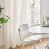 Deconovo Semi Transparent Voile Curtains Beige 2 Panels 55 x 54 Inch view 2