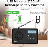 WOVTE DAB+ Digital Radio Portable Bluetooth 40 Presets LED Display view 3