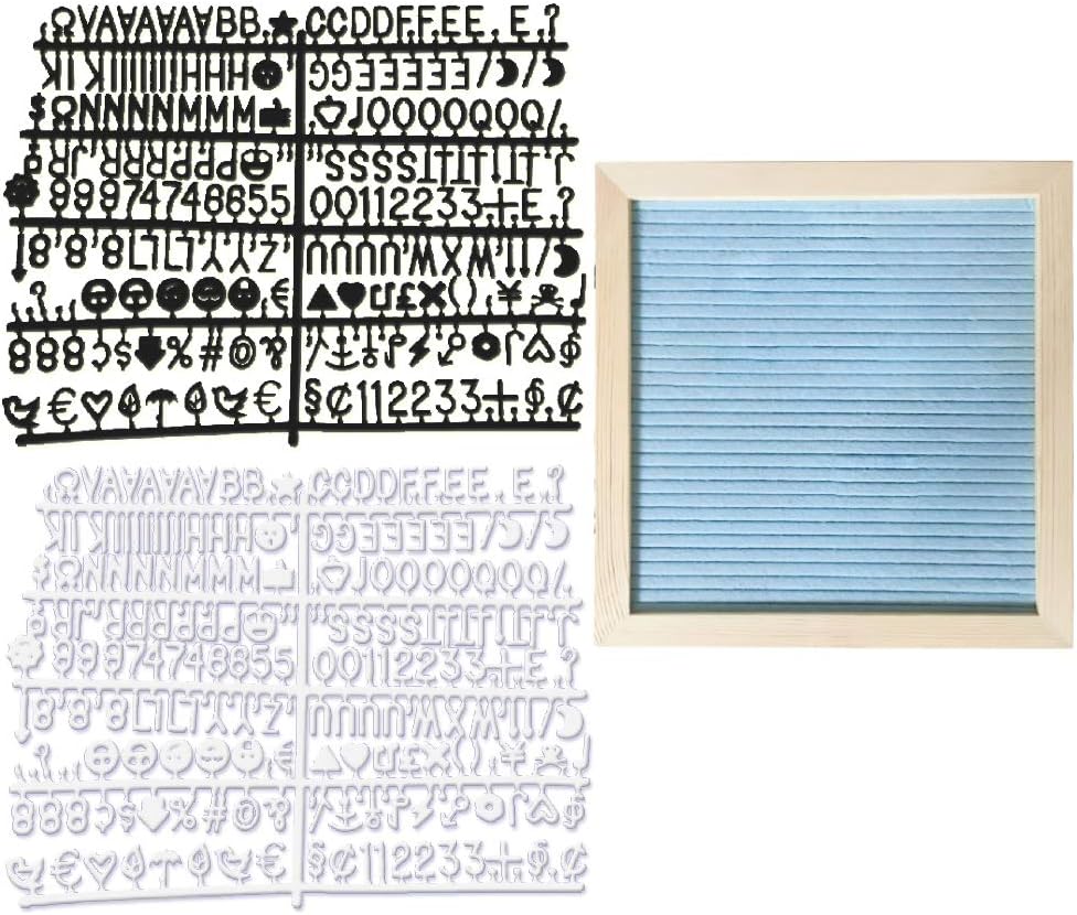 prettDliJUN 10x10inch Changeable Letter Board Felt Message Panel memo Home Restaurant Decoration presantation Light Blue