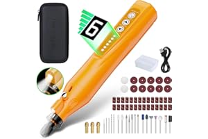 MNT MAINIT Cordless Rotary Tool, 6 Speed 4V USB Charging Rotary Tool Kits with 62 Accessories, Multi-Purpose Power Rotary Tools for Sanding, Cutting Polishing, Drilling, Engraving, DIY Creations. (Orange)