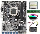 Lodokdre B75 Motherboard 12 PCIE to USB LGA1155 MSATA DDR3 4GB RAM Fan view 1