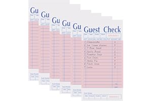 VIANDKI 6 Pack Pink Guest Checks Books for Servers, Server Note Pads, Waiter Checkbook, Waitress Notepad for Restaurants Supplies, Order Pad Paper Checks 50 Sheets/Pack, 300 Total Tickets