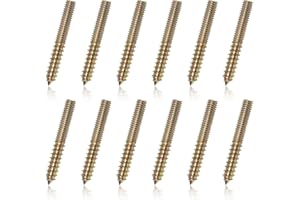 LOUZAGO 12 Pcs Hanger Bolts, 5/16-18" x 3" Double Headed Screws Self-Tapping Wood Dowel Screw for Furniture (5/16-18" x 3")