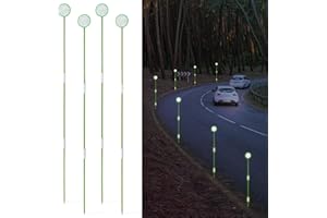Driveway Markers Reflectors,Glow-in-The-Dark Lane Recognition reflectors, 49.5Inch Fiberglass Pole Double Sided Reflectors fo