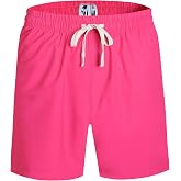 Pullonsy Men's Swim Trunks Quick Dry Board Shorts with Zip Pockets Beach Swimwear Bathing Suits