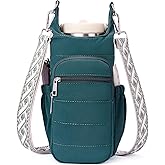 Lexiyat Water Bottle Bag 40 oz Crossbody Bag Insulated Carrier Purse Holder for Walking Hiking with Adjustable Strap