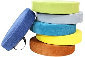 M Mute Touch 6 PCS 16 Inch Round Floor Cushions with Handle, Flexible Seating for Classroom | Chenille Round Cushions | 16''x16''x3'' Floor Pillow for Home, Daycare, Preschool, Yoga and Meditation