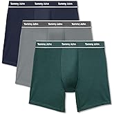 Tommy John Men's Essential Cool Cotton Stretch Boxer Brief Underwear - 6" 3-Pack, Breathable, Moisture-Wicking, Support Pouch