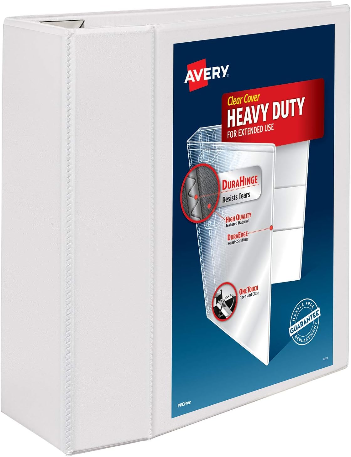 Avery Heavy Duty View 3 Ring Binder, 5" One Touch EZD Ring, Holds 8.5" x 11" Paper, 1 White Binder (79106) : Office Products
