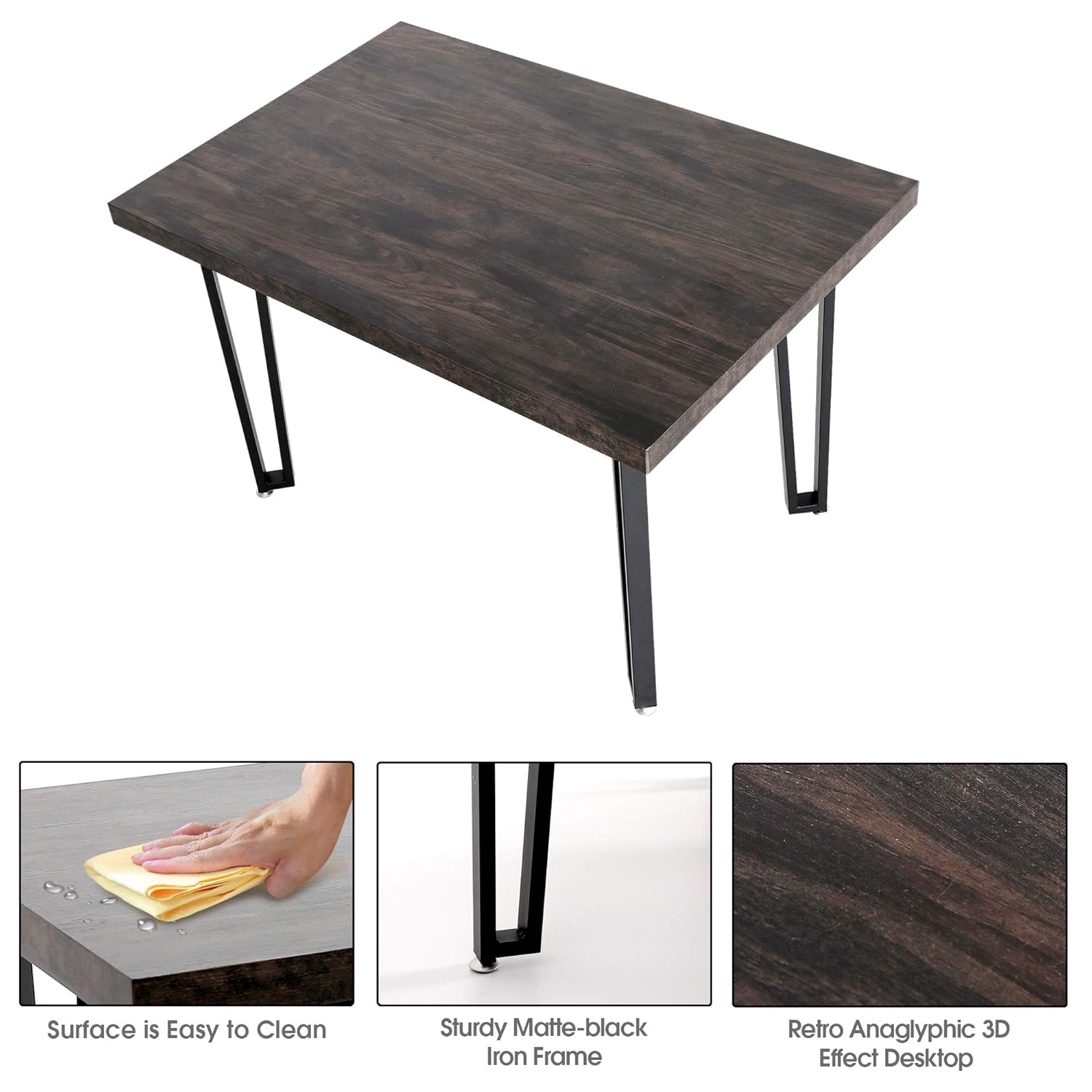 Ivinta Alacrity 47.2 Rustic Modern Farmhouse Matte Black Metal