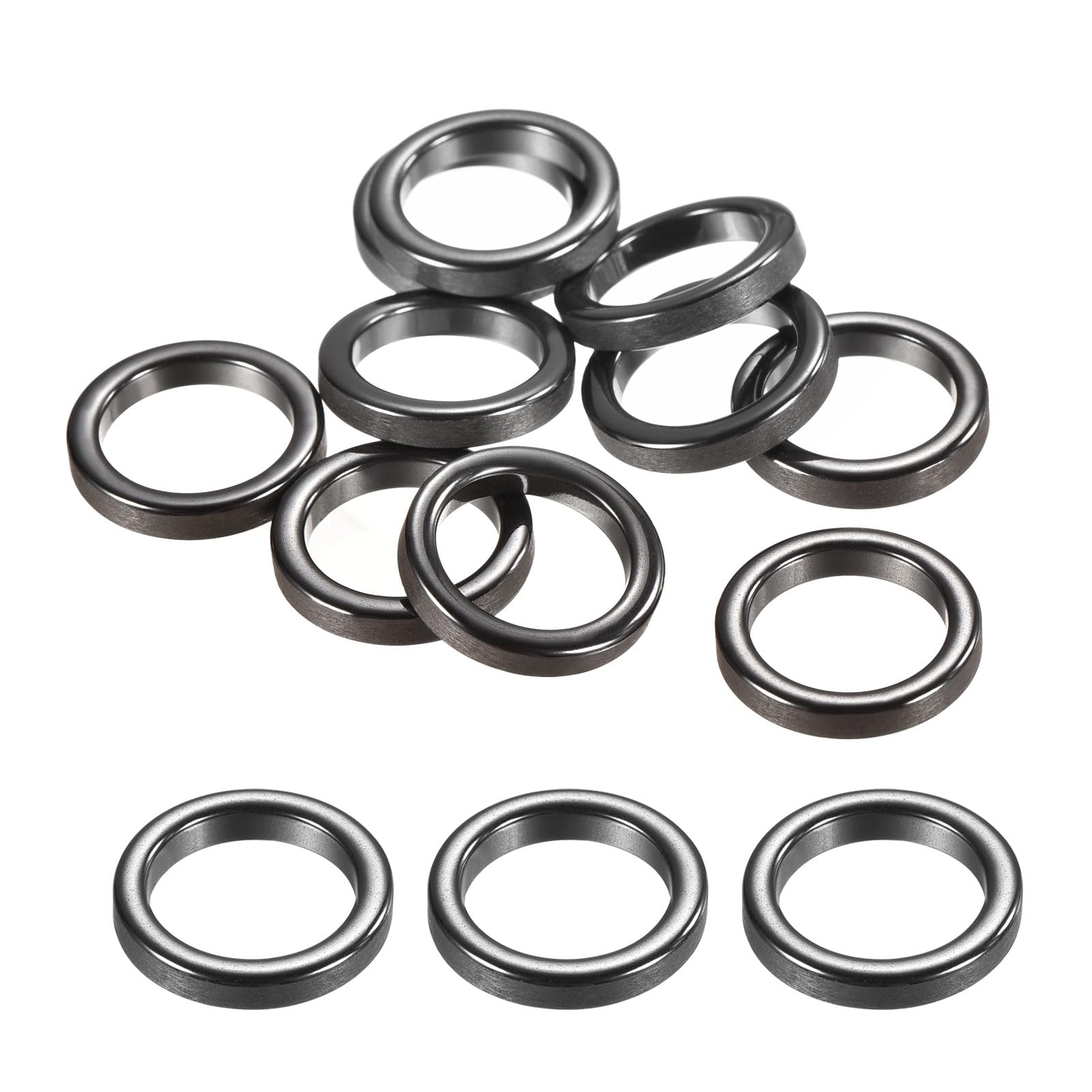 PATIKIL 0.58 Inch Fishing Rod Guide Rings, 30Pcs Ceramic Guides Rings Fish Rod Repair Kit Fishing Pole Eyelet Replacement for Freshwater Saltwater, Black