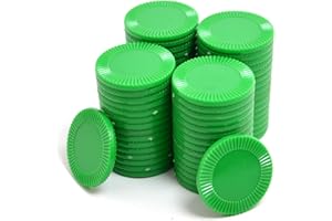 Smartdealspro 64pcs 32mm/1.26 Inch Opaque Plastic Learning Counters Disks Mini Poker Chips Game Tokens with Storage Box