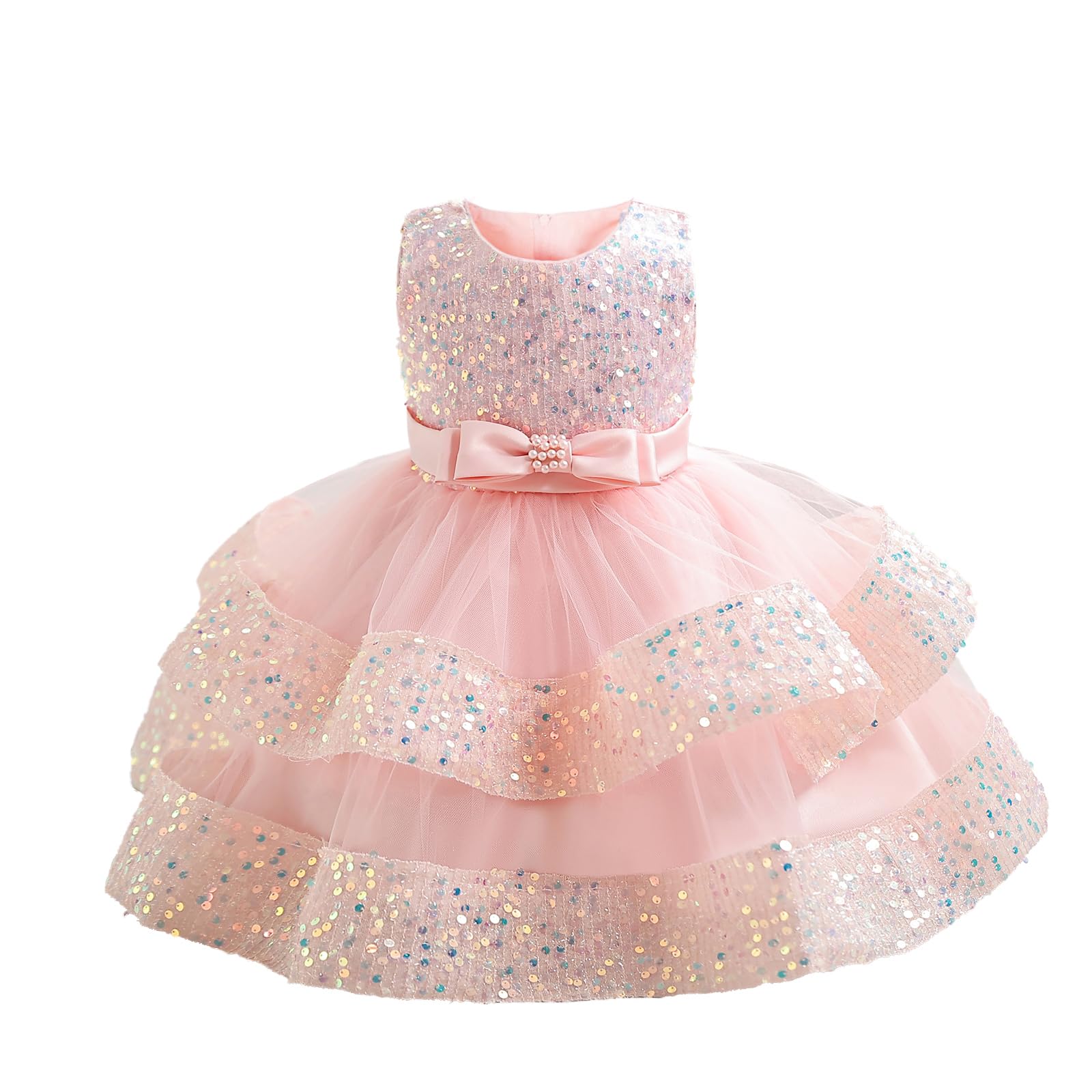 Baby Girls Pink Floral Pleated Dress Suit – Elegant 2 Piece Party Outfit