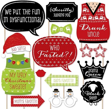 Amazon Com Big Dot Of Happiness Christmas Family Reunion Fun