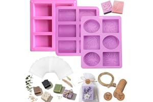 ZRLABL Soap Making Kit with 3 Silicone Molds, 48 Bags, 48 Gift Tags, 65ft Jute Twine – Craft Set for Handmade Soaps – Beginner & Professional